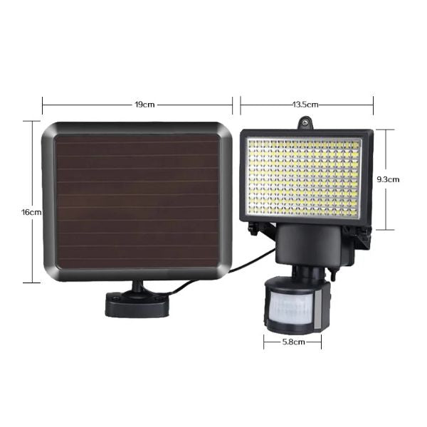 Proiector solar cu 120 LED-uri, Senzor de lumina/Miscare, Putere 120W - 1 | YEO