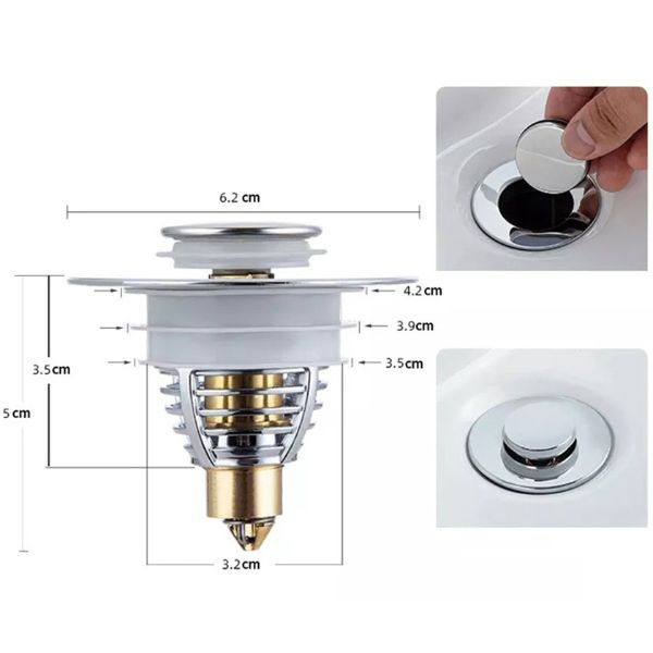 Buton de blocare pentru chiuveta/lavoar/cada - 1 | YEO