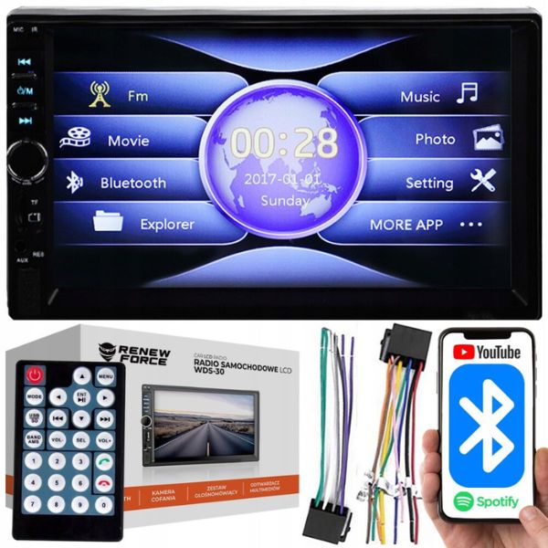 Multimedia auto cu display LCD tactil de 7”,Telecomanda inclusa