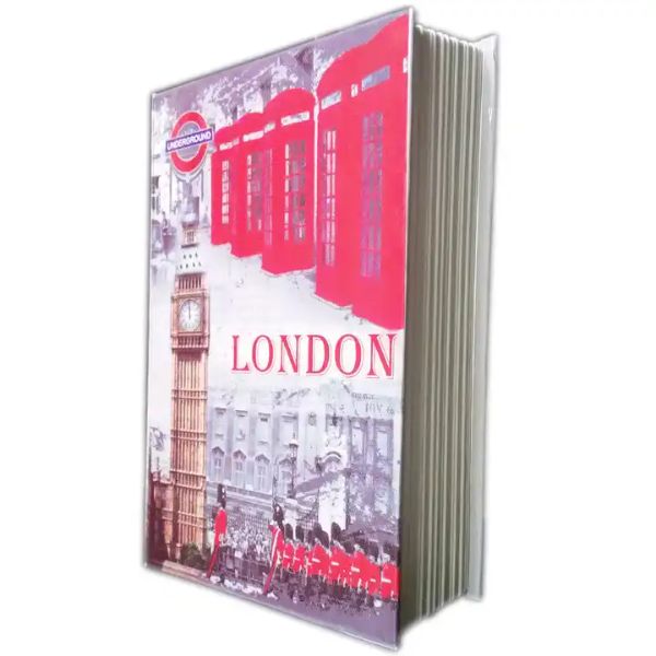 Seif tip carte cu design Londra Big Ben, Prevazut cu 2 chei
