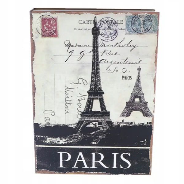 Seif tip carte cu design Turnul Eiffel,Retro