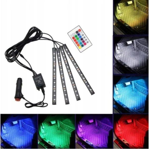 Kit lumini auto 48 LED-uri,Iluminare RGB,Control cu telecomanda - 1 | YEO