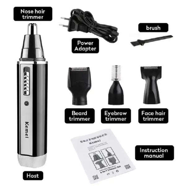 Trimmer electric 4 in 1 ideal pentru nas, urechi, sprancene sau barba