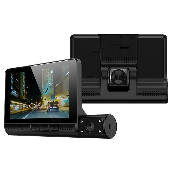 Camera Tripla Auto DVR , cu Ecran Tactil, Video Full HD 1080x1920, Senzor Miscare, Negru