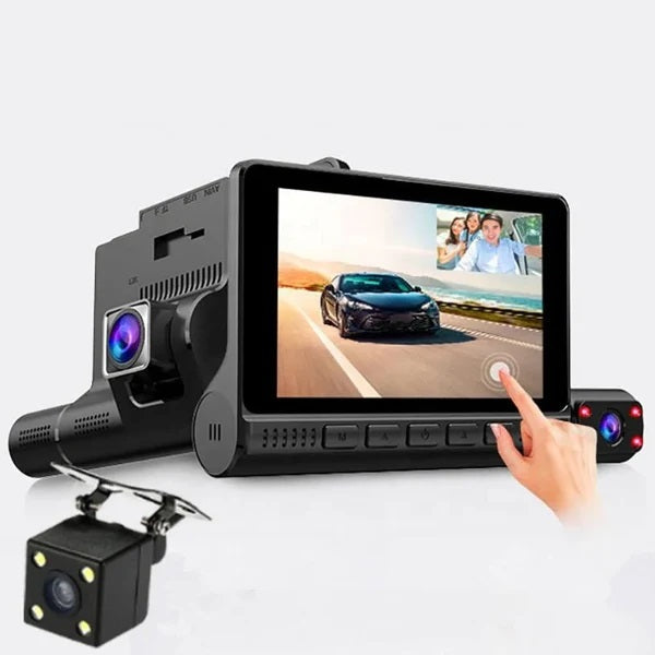 Tripla Auto DVR камерата, с сензорен екран, пълен HD 1080x1920 видео, сензор за движение, черно