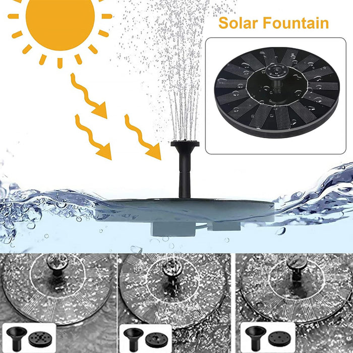 Fantana solara pentru gradina, acvariu, piscina, cu 5 jeturi de apa diferite