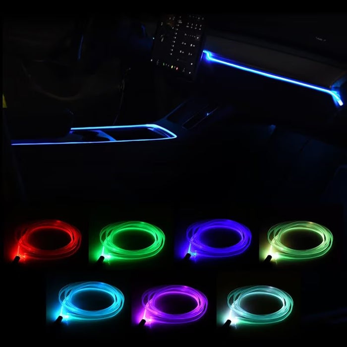 RGB huzal Auto környezeti fény, USB Jack Power, 3 m hosszú, 7 szín