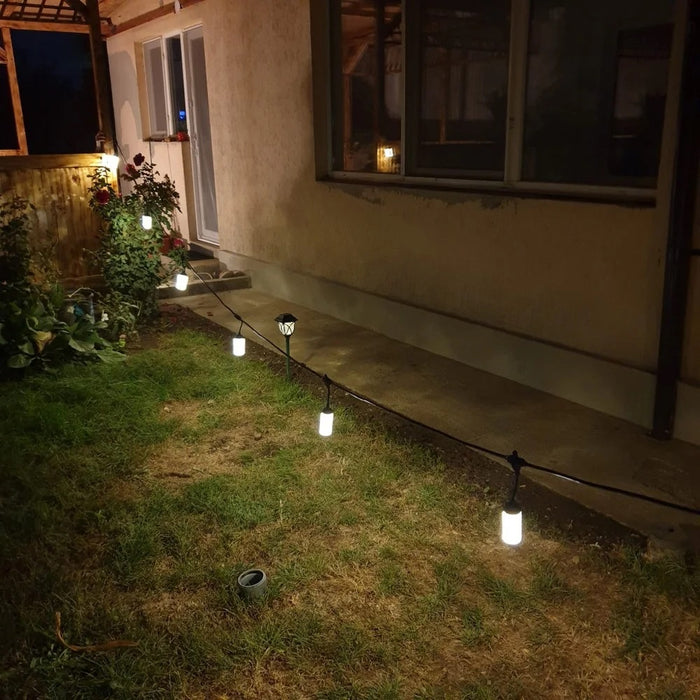 Ghirlanda Luminoasa Pentru Exterior, 10 Becuri LED, IP44, Lumina Alba Calda, 10m Lungime