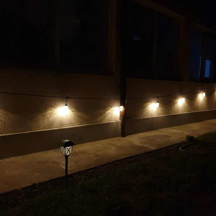 Könnyű koszorú a külső számára, 10 LED izzó, IP44, forró fehér fény, 10 m hosszú