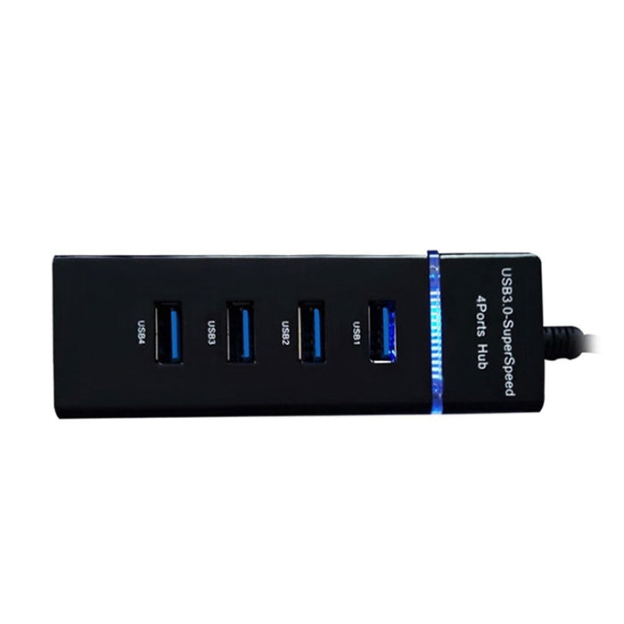 Hub USB cu 4 proturi USB 3.0, ultra slim, incarcare sau transfer de date, 5Gbps, negru