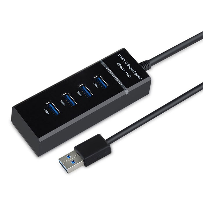 Hub USB cu 4 proturi USB 3.0, ultra slim, incarcare sau transfer de date, 5Gbps, negru