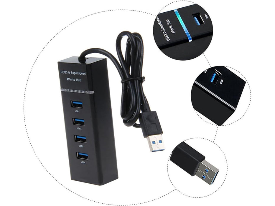 USB HUB 4 portos USB 3.0 sebességátvitel akár 5 Gbps -ig