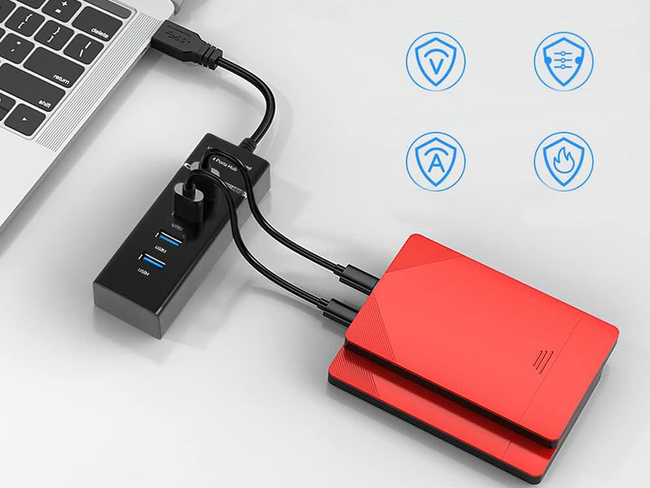 USB Hub με 4 θύρες USB 3.0 Μεταφορά ταχύτητας έως 5GBPS