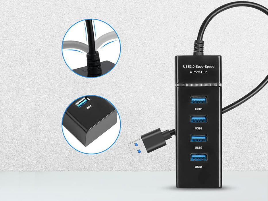 USB главина с 4 порта USB 3.0 скорост прехвърляне до 5Gbps