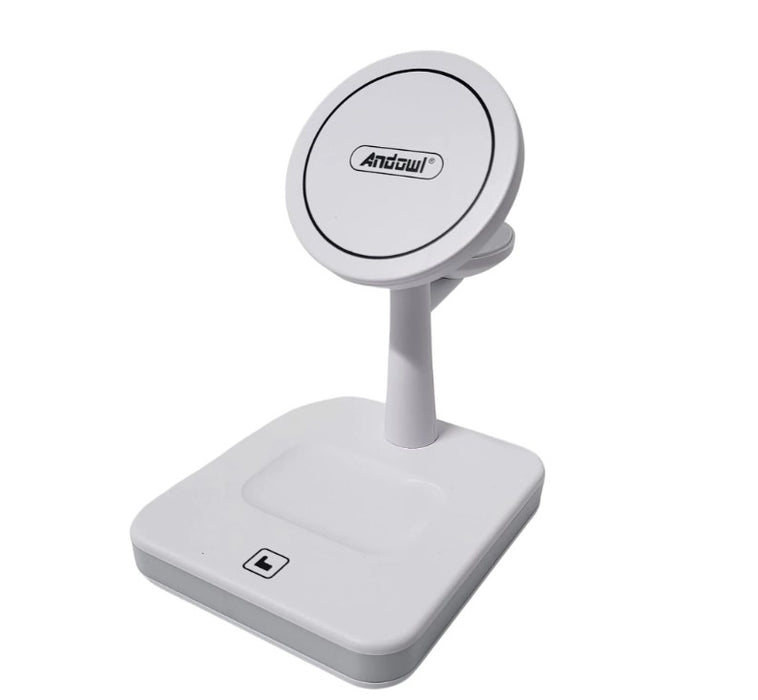 Wireless Charger 4 σε 1 Andowl 991, 25W, iPhone, Iwatch, AirPod Pro 2, με υποδοχή τύπου USB, LED Light, White