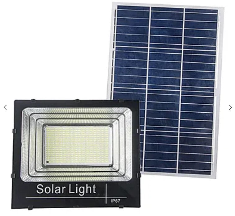 KIT Proiector 100w LED DIMABIL JORTAN cu Panou Solar INDIVIDUAL si Telecomanda