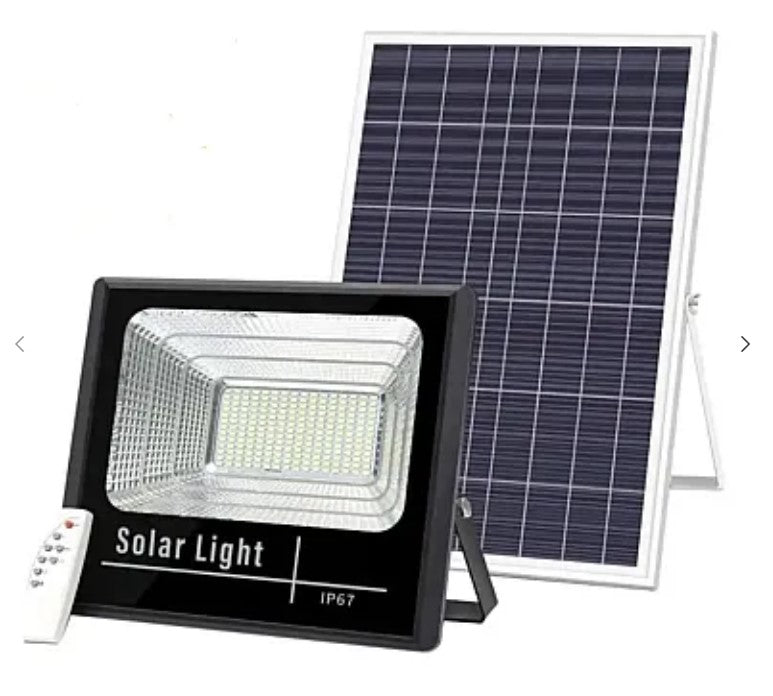 KIT Proiector 100w LED DIMABIL JORTAN cu Panou Solar INDIVIDUAL si Telecomanda