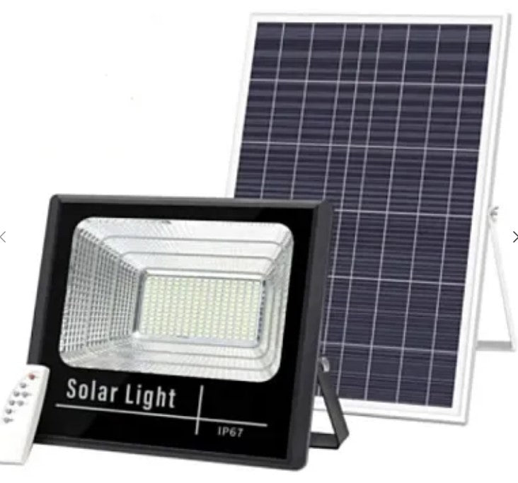 KIT Proiector 150w LED DIMABIL JORTAN cu Panou Solar INDIVIDUAL si Telecomanda