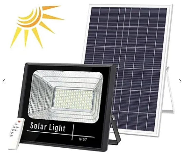 KIT Proiector 200w LED DIMABIL JORTAN cu Panou Solar INDIVIDUAL si Telecomanda