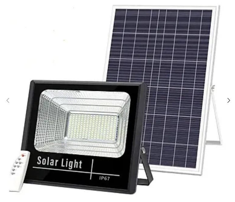 KIT Proiector 200w LED DIMABIL JORTAN cu Panou Solar INDIVIDUAL si Telecomanda