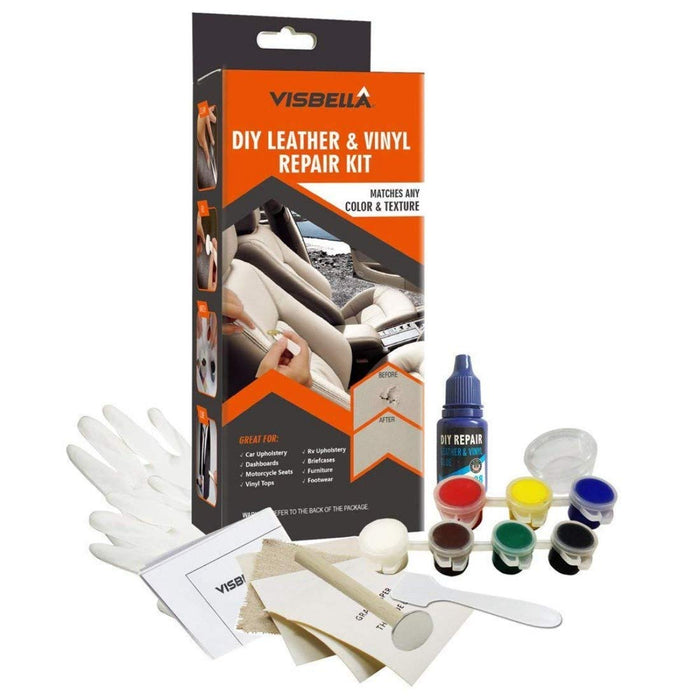 Kit auto pentru reparat materiale din piele Visbella, cu 17 accesorii