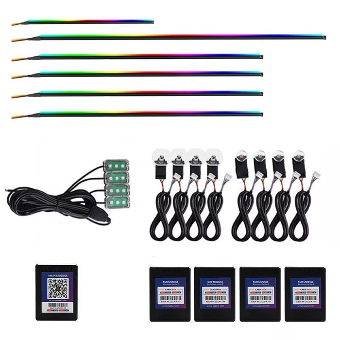 Kit Ambient Lights Auto RGB 18 в 1, акрилни, безжични ленти