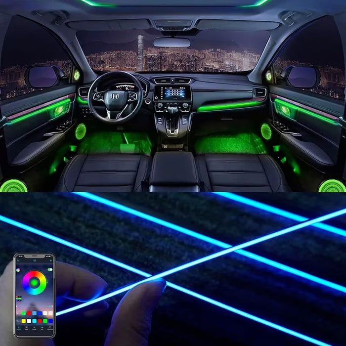 Kit Ambient Lights Auto RGB 18 в 1, акрилни, безжични ленти