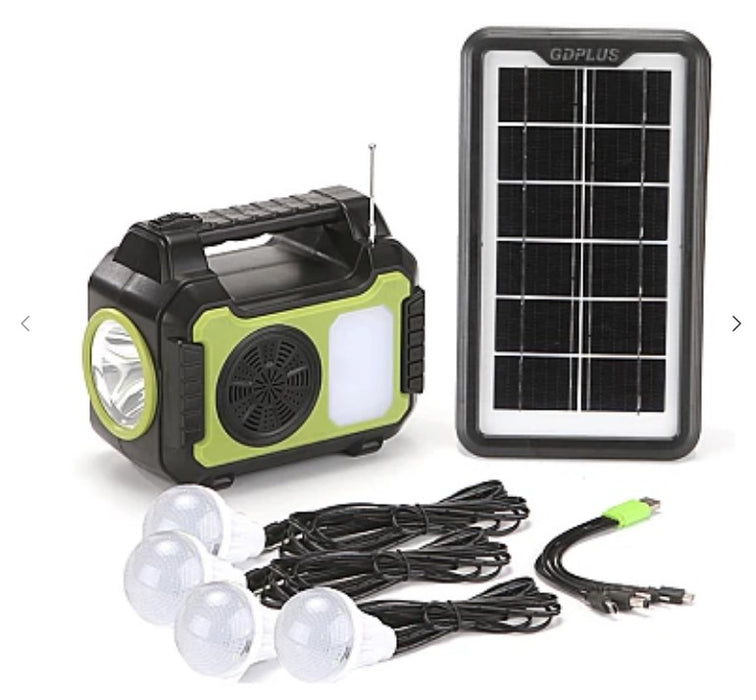 Solar Kit GD-8072, оборудван с USB устройства с 4 крушки и радио Ha