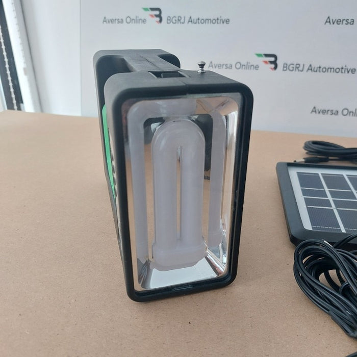 Слънчев комплект Gd-Lite 10, оборудван с 3 LED крушки, преносим, ​​фенерче, USB, FM радио, mp3