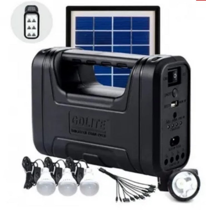 Kit solar GD-Lite 1 dotat cu dispozitive USB cu 3 becuri LED