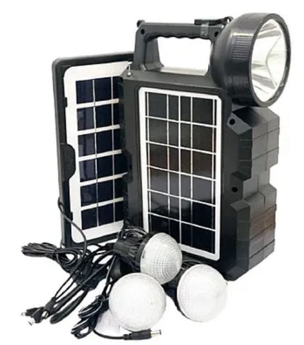 Kit solar portabil CCLAMP CL-810 cu 3 becuri incluse Radio FM si Bluetooth