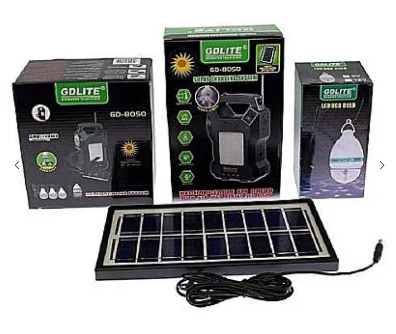 Kit solar portabil Gdlite GD-1000A USB bluetooth radio FM MP3 4 becuri incluse XL