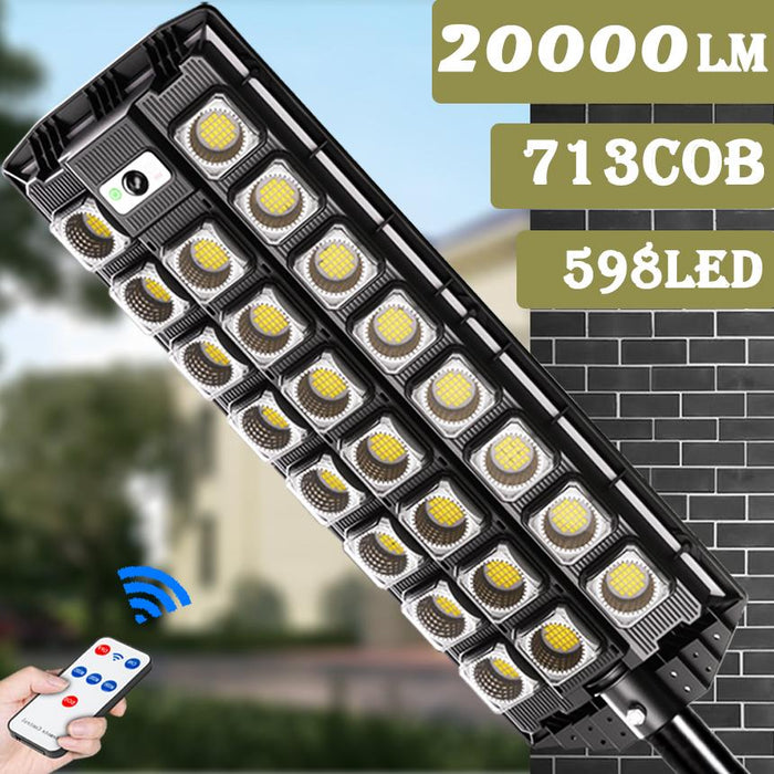 Lampa solara stradala cu 23 LED COB, senzor de miscare si telecomanda, protectie IP65, negru