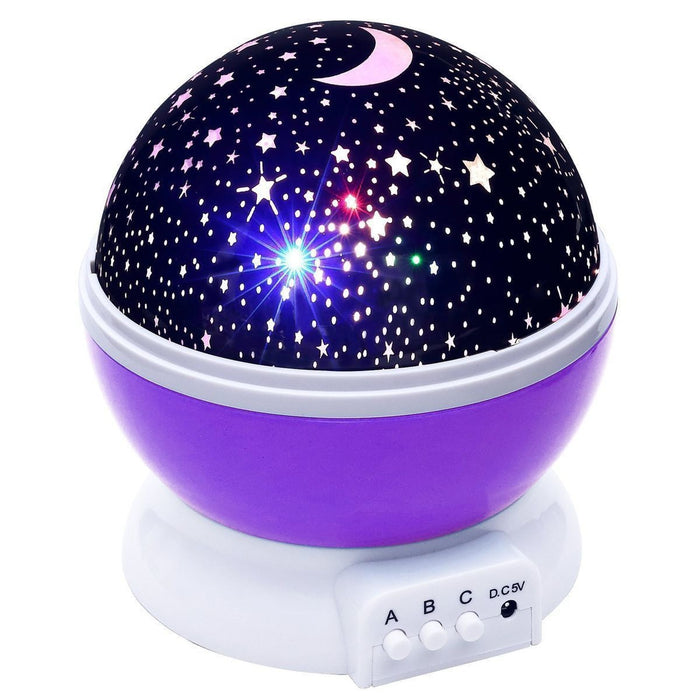 360 μοιρών περιστροφικός λαμπτήρας HD, με LED, νυχτερινό φως, προβολή του κόσμου, αστέρια και φεγγάρι