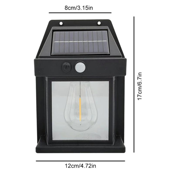 Ρυθμίστε 2 x ηλιακούς λαμπτήρες τοίχου 2W, 600lm, αντίσταση νερού IP65, για κήπο ή σπίτι, μαύρο