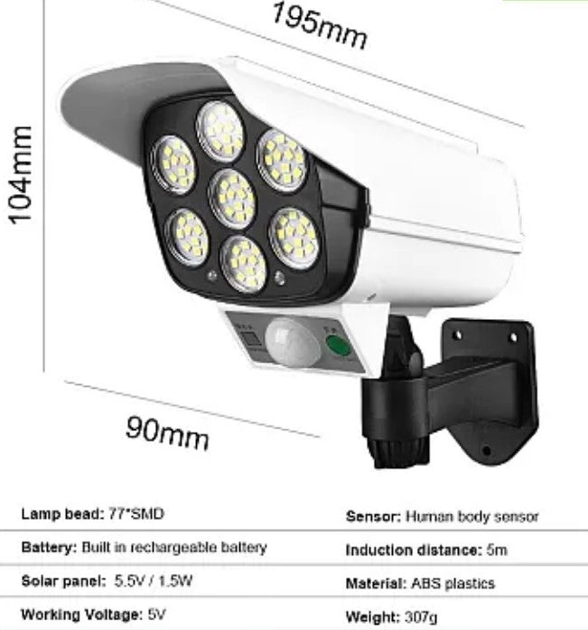 Lampa Solara tip Camera 77 LED SMD Senzor de LUMINA + Telecomanda