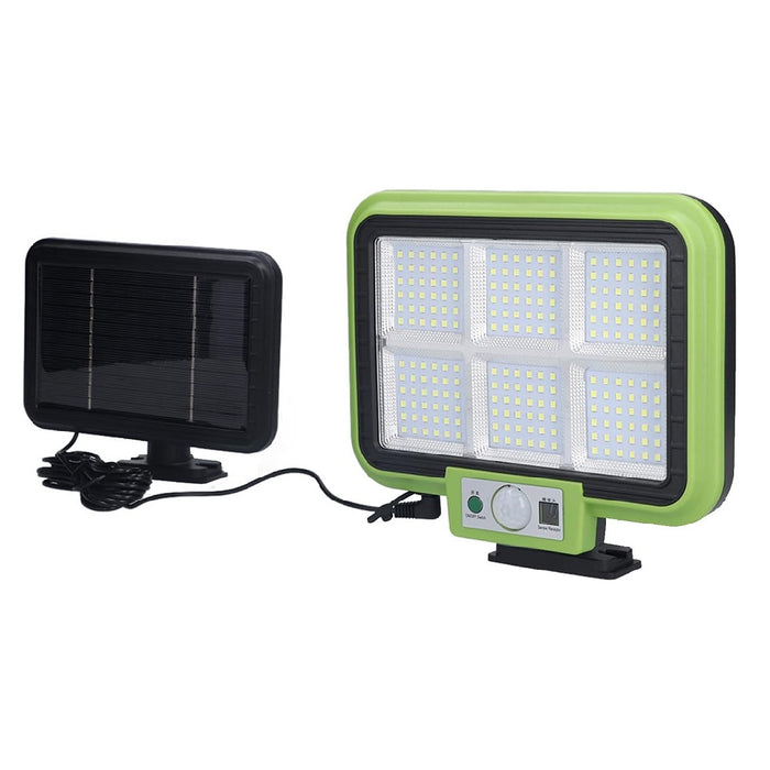 Lampa solara cu panou solar, 216 LED SMD, 50W, senzor de miscare si telecomanda, verde