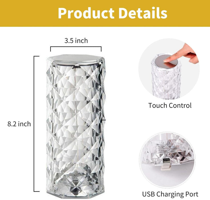 LED Crystal, RGBW, Touch Control, Remote Control, USB-C