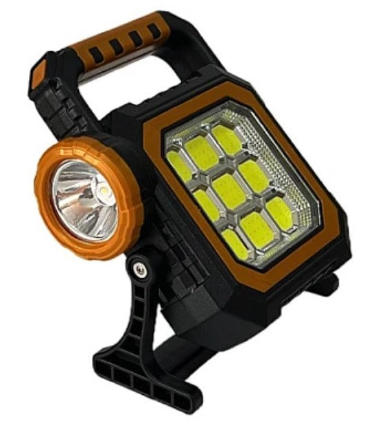 Lampa portabila solara 8030-B cu 1LED + 83 COB si baza tip lanterna, cu maner