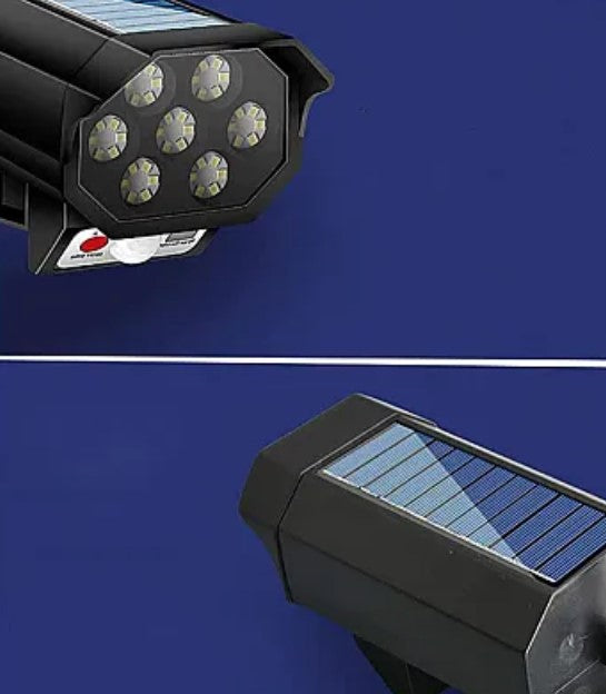 Lampa solara tip camera de supraveghere 35 LED, Senzor de miscare si lumina, cu telecomanda