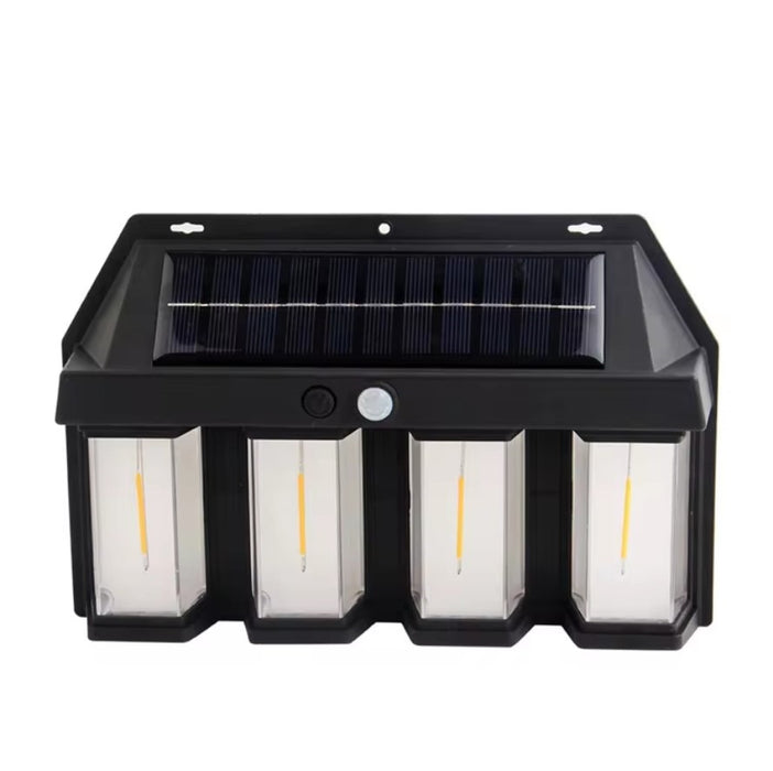 Solar Lámpa 4 LED -mel, 1,5W x 4, mozgásérzékelővel, 600 lm, 1600mAh akkumulátor, fekete