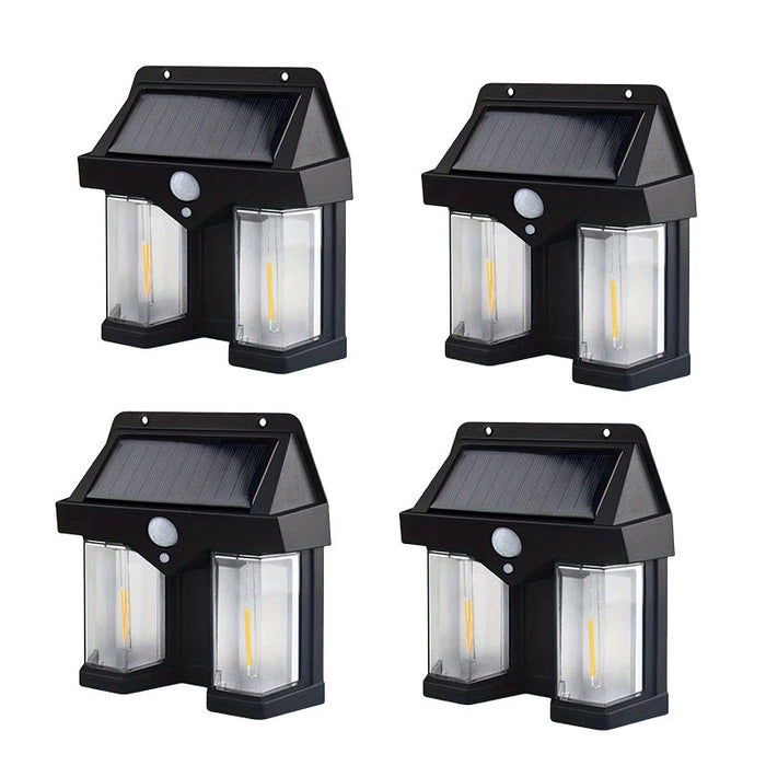 Lampa solara dubla pentru perete, 2W, 1200LM, protectie intemperii IP65, pentru casa sau gradina, negru