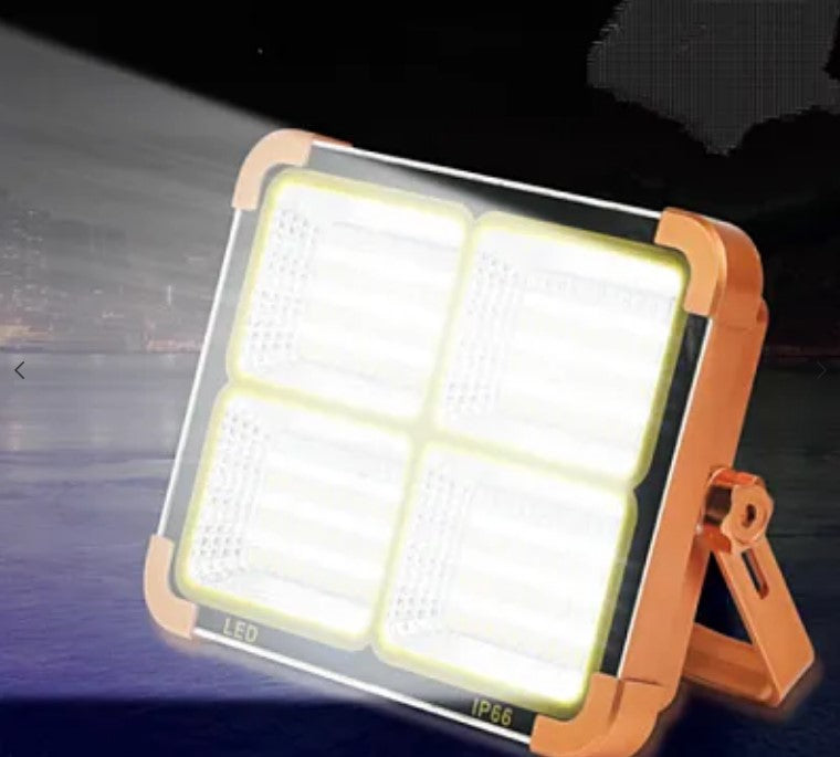Lampa solara portabila de lucru LED 200W cu USB IP65, reincarcabila, Portocalie