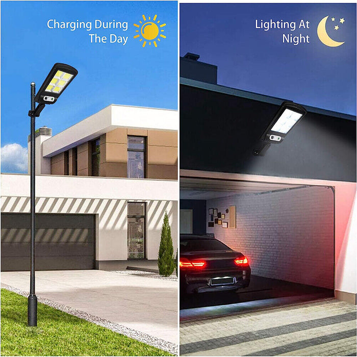 Ρυθμίστε 4 x LED Road Solar Lamps, με 6 dials, αισθητήρα κίνησης, IP65, μαύρο