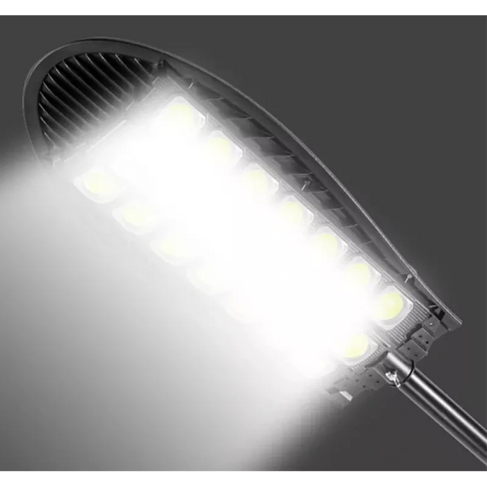 Lampa solara stradala W7102B-7 cu 20 LED COB, senzor de miscare si telecomanda, protectie IP65, negru