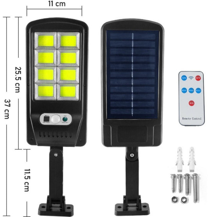 Set 2 X Street Solar Lamps, με 8 καρέ, 160 LED, 30W, επαγωγή, αισθητήρας κίνησης, για αυλή, σοκάκι