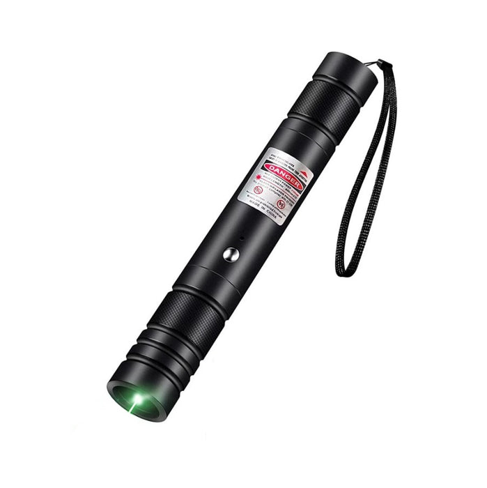 Lanterna cu laser, pointer verde puternic, cu acumulator Li-ion 8800mAh si incarcator, bate pana la 16 km, negru