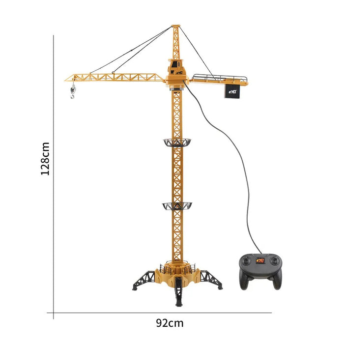 Macara de Jucarie, cu Telecomanda, Lampa LED, Ridicare si Coborare Carlig, 1.28m, Galben/Negru