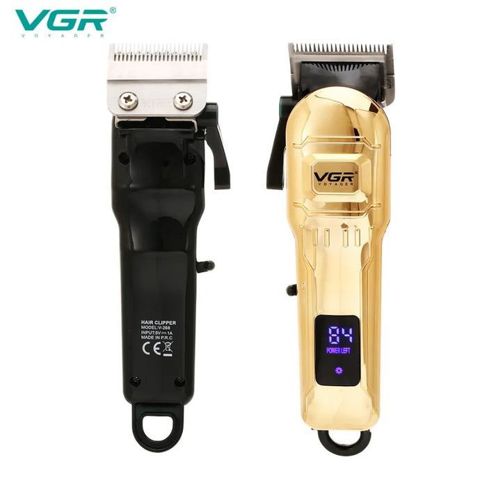 VGR VGR V-268 Professional Trimmer, Wireless, USB зареждане, 10W, 4 разстояния, цифров дисплей, злато