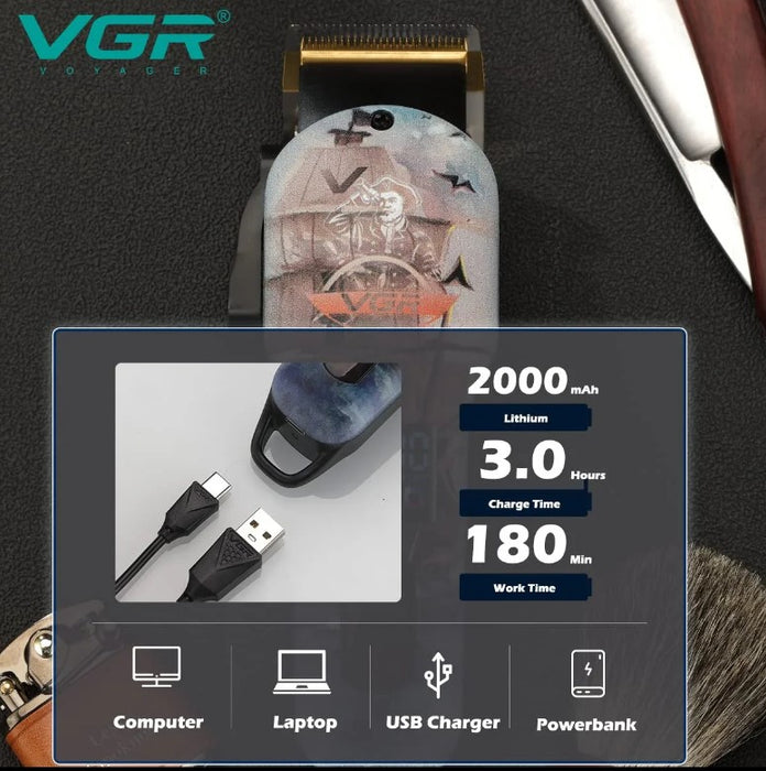 VGR VGR V-689, 5W, LCD Screen Professional Car, Steel Blades, πολύχρωμες κατοικίες